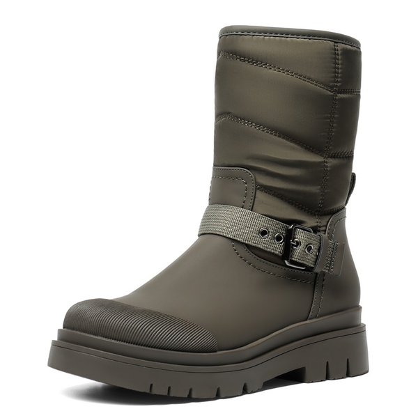 Non-Slip Mid-Calf Waterproof Snow Boots - OLIVE GREEN -  0